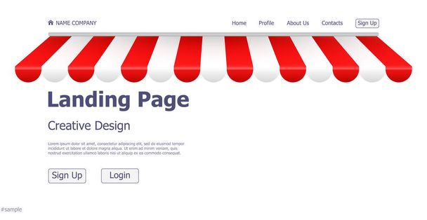 Tasarım konsepti çevrimiçi mağaza iniş sayfası web sitesi - Vektör illüstrasyonu - Vektör, Görsel