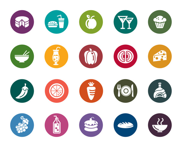 Aliments et boissons Icônes de couleur
 - Vecteur, image