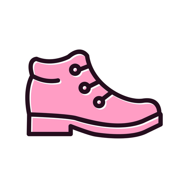 Boots shoes line icon flat style vector - Vektör, Görsel