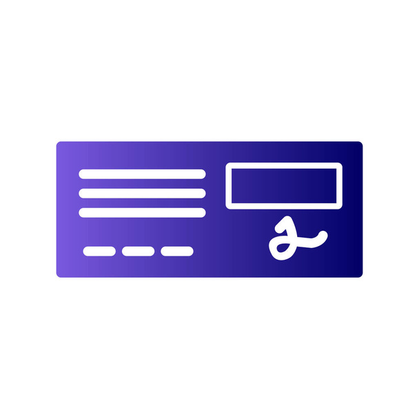 Banco Comprobar icono de vector. pictograma moderno de ilustración plana para aplicación web o aplicación móvil. - Vector, Imagen