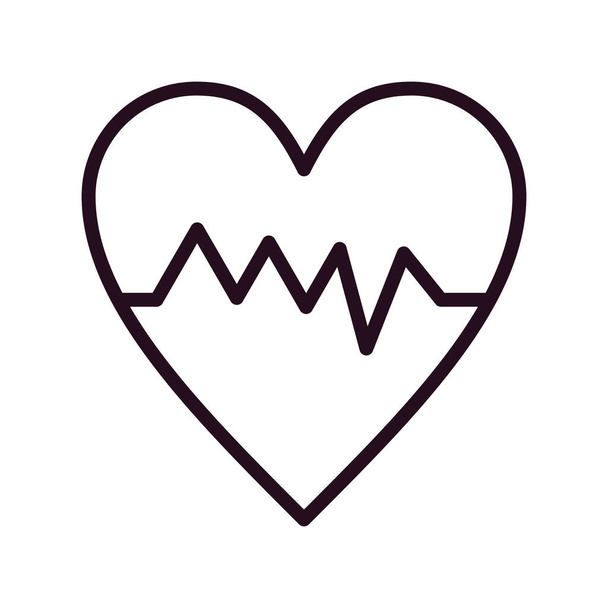 Herzschlag Linie Symbol Vektor Illustration Design - Vektor, Bild