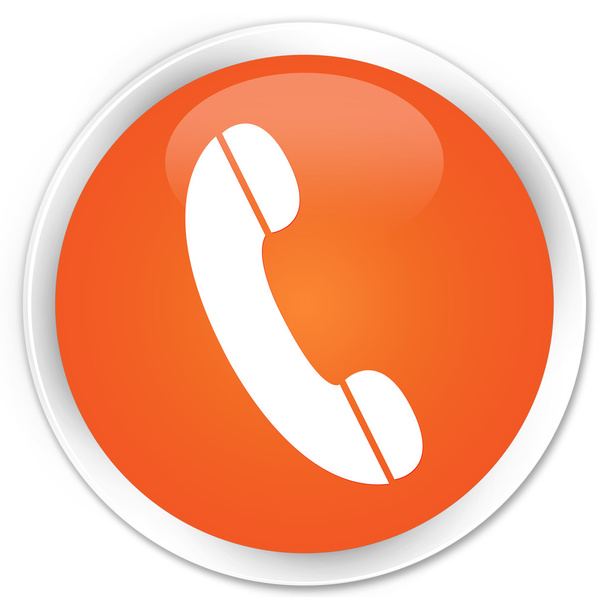 Telefon ikon a narancssárga gomb - Fotó, kép