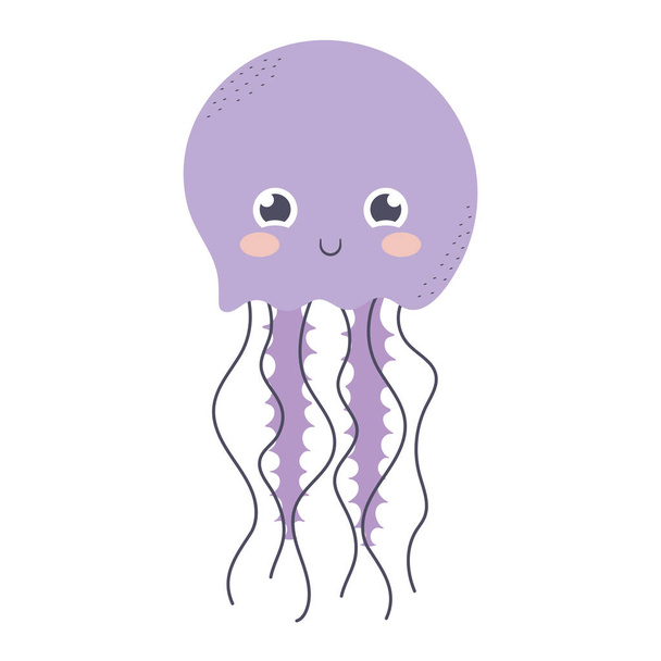 purple jellyfish illustration - ベクター画像