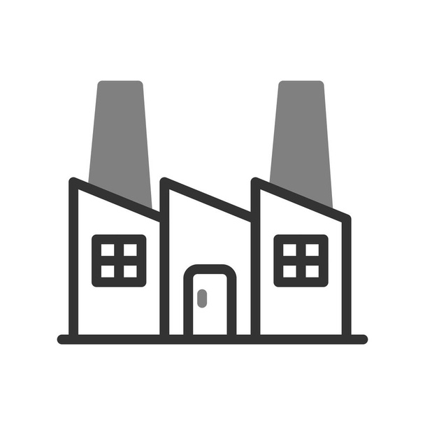 векторная иллюстрация иконок завода, промышленность  - Вектор,изображение