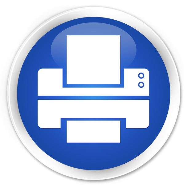 Printer icon blue button - Foto, Imagen