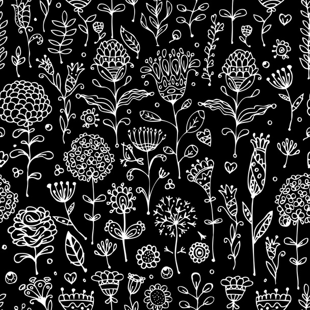Floral pattern sketch for your design - Vector, Image