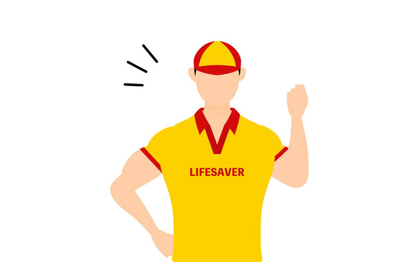 Male lifesavers in poses, Cheerful, gutsy pose! - Vector, Image