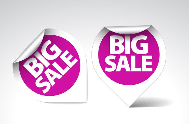Round Labels stickers for big sale - Vector, Image