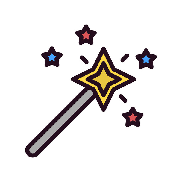 magic wand with stars and star vector illustration - Vector, Image