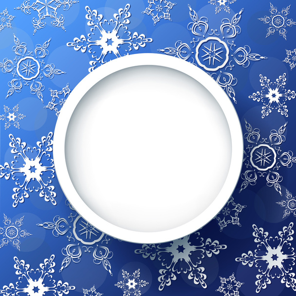 Winter festive background blue with snowflakes - Vector, afbeelding
