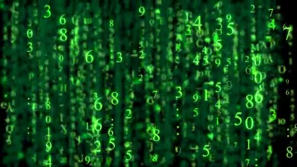 Numbers vertical motions with matrix style and green color - Footage, Video
