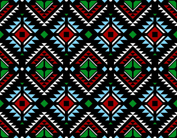 部族のシームレスなパターン。民族幾何学的ベクトル背景。アステカ、マヤ、インカ様式 - ベクター画像