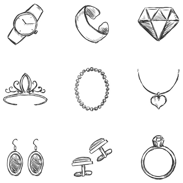 Iconos de joyería de tiza
 - Vector, imagen