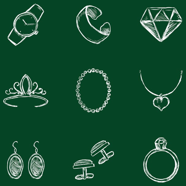 Chalk Jewelry Icons - Vector, Image