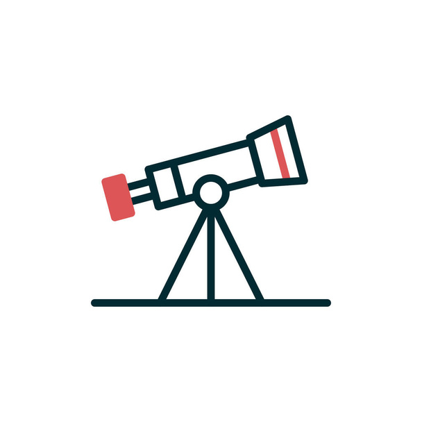 Teleskop-Symbol. dünne Linienillustration im trendigen Stil. - Vektor, Bild