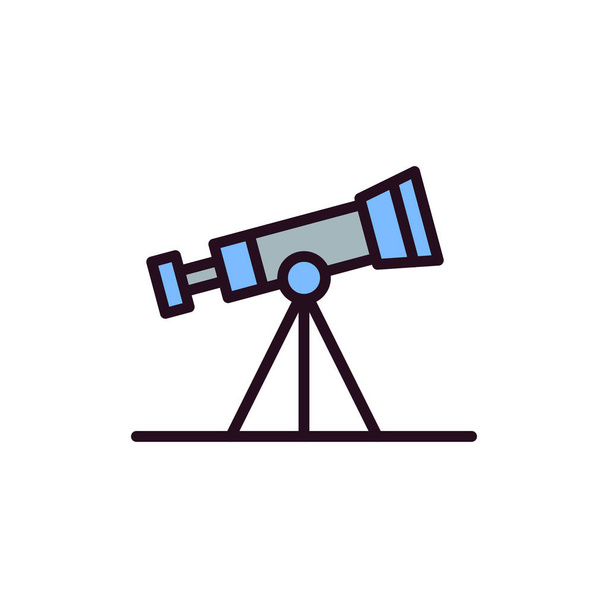 Εικόνα τηλεσκοπίου. λεπτή γραμμή εικονογράφηση σε μοντέρνο στυλ. - Διάνυσμα, εικόνα