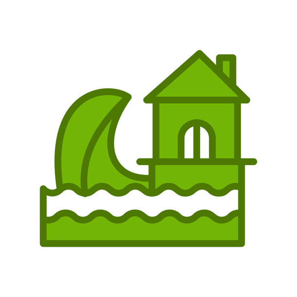 ilustración vectorial del icono del tsunami - Vector, Imagen