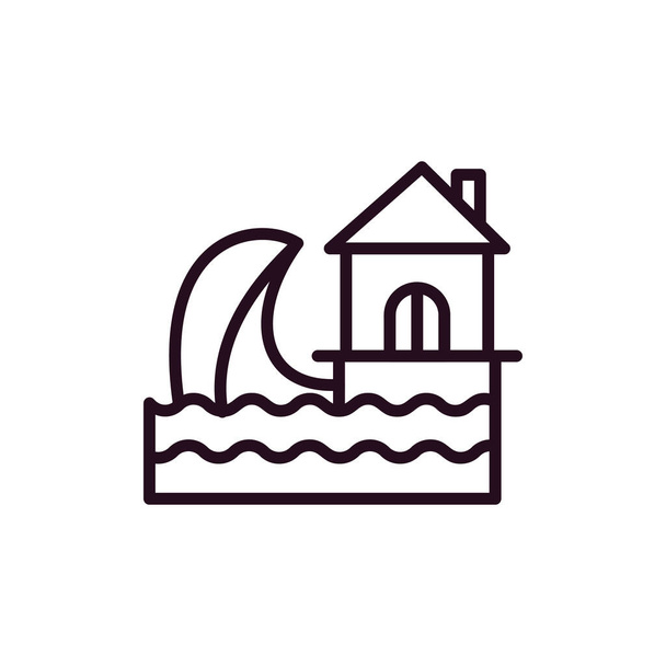 Векторна ілюстрація ікони цунамі - Вектор, зображення