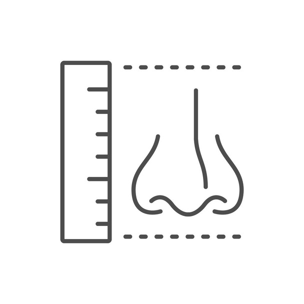 Rhinoplasty prosedür çizgisi ana hatları simgesi - Vektör, Görsel
