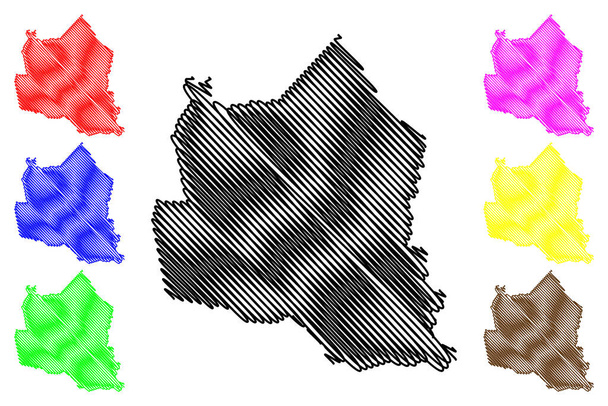 Dom Macedo Costa község (Bahia állam, Brazília Önkormányzata, Brazil Szövetségi Köztársaság) térkép vektor illusztráció, firka vázlat Dom Macedo Costa térkép - Vektor, kép