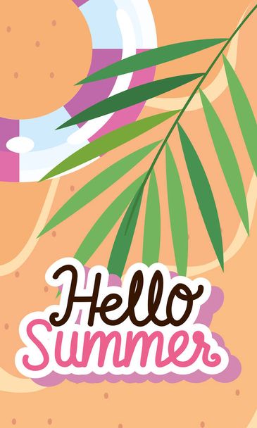 hello summer poster - Vector, afbeelding
