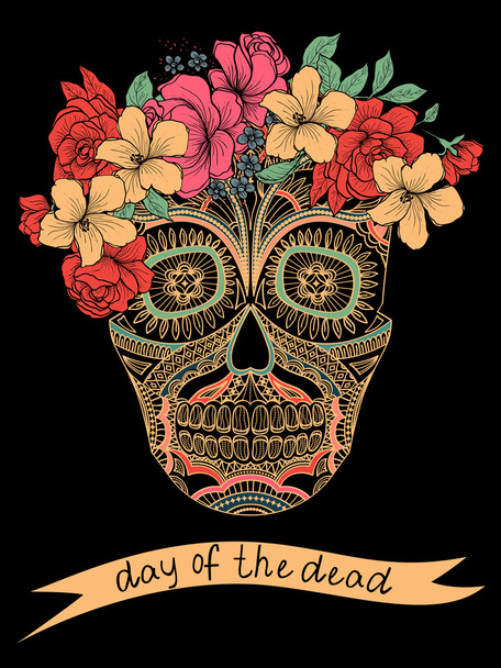 Colorful Skull - Vector, Image