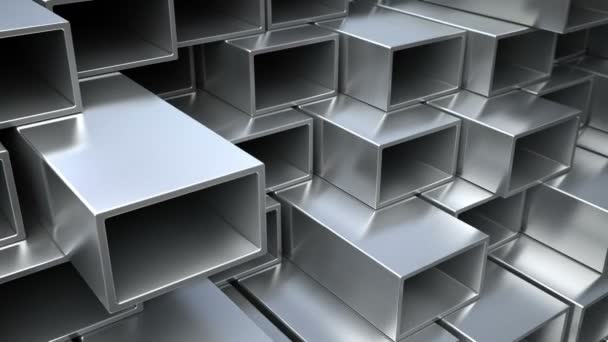 Tuyaux carrés métalliques ou en aluminium sur entrepôt .Industrial Loop animation 3d
. - Séquence, vidéo