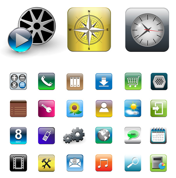 Icons for smartphone - Vektor, obrázek