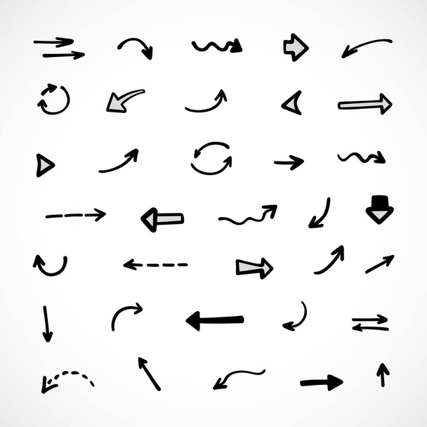 Vector set of hand drawn arrows, elements for presentation - Vetor, Imagem