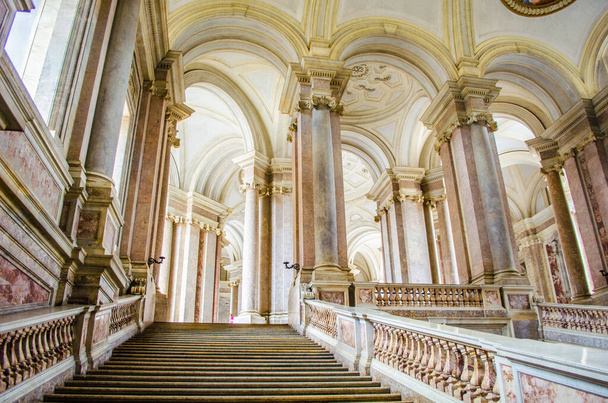 CASERTA, ITALY - JUNE 1: View over interior of Palazzo Reale in Caserta on June 1, 2014. It was the largest palace erected in Europe during the 18th century. - Valokuva, kuva