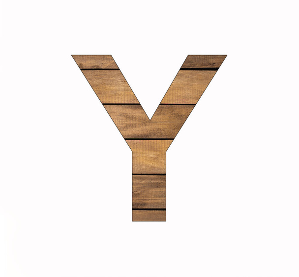 Capital letter Y - Rustic wooden boards with grooves - Fotó, kép