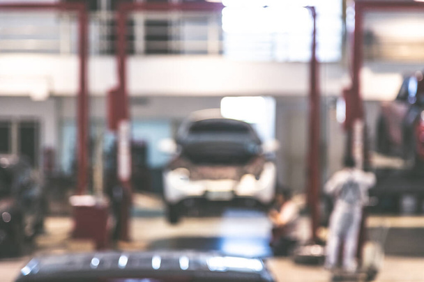 Blur Cars to repair and check the distance at the service center background - 写真・画像