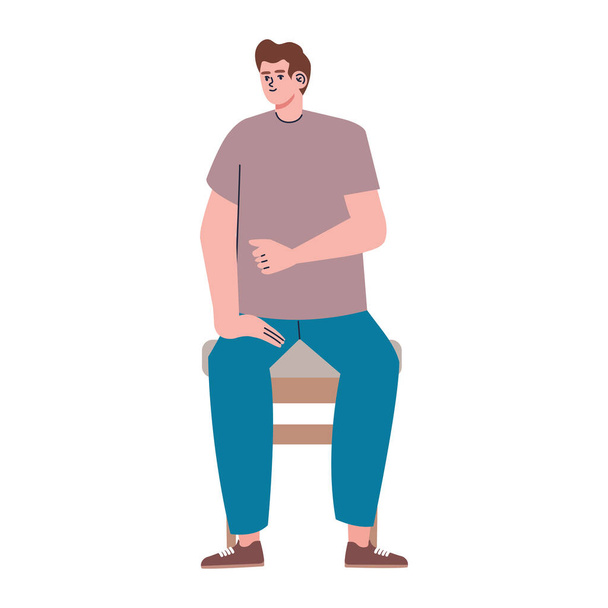 hombre alto sentado - Vector, Imagen