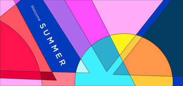 Colorful abstract geometric background for summer banner - Vector, imagen
