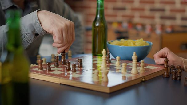 Young people having fun with chess board games play - Foto, Imagem