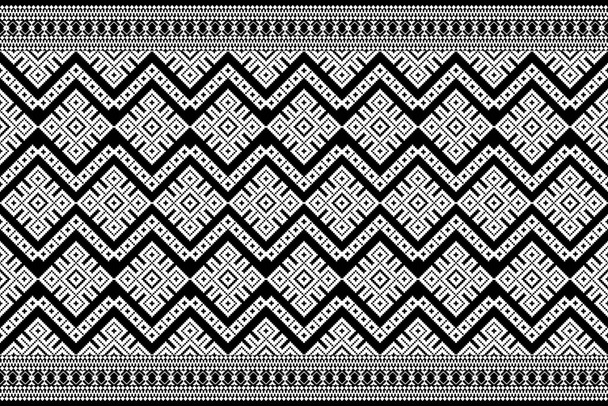 Beautiful black and white embroidery.geometric ethnic oriental pattern traditional background.Aztec style,abstract,vector illustration.design for texture,fabric,clothing,wrapping,modern rug,carpet. - Vektori, kuva