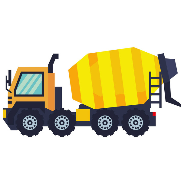 caoncrete mixer yellow truck - Vetor, Imagem