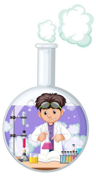 A scientist experiment in the test tube illustration - Vector, Image