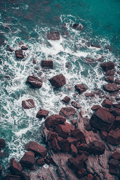  rocks on the sea in the coast in Bilbao, Spain  - Photo, image