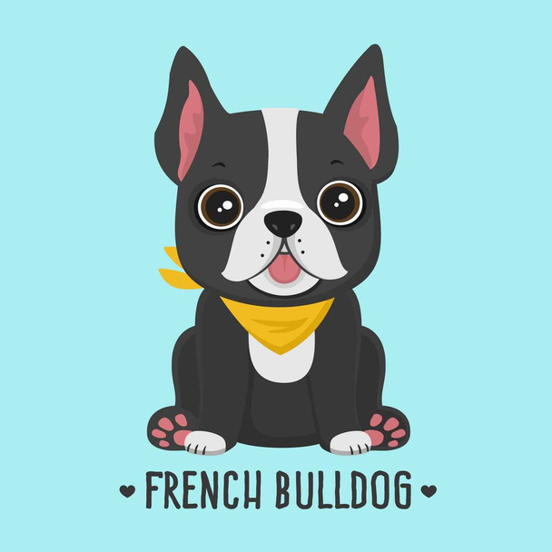 Векторська ікона Собака породжує французького бульдога. Image Puppy French Bulldog Ілюстрація лялькового пса у пласкому стилі - Вектор, зображення