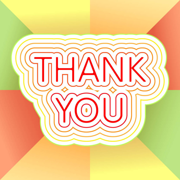 Thank you lettering text in retro style. Isolated on a white background. Vector Illustration - Vector, Image