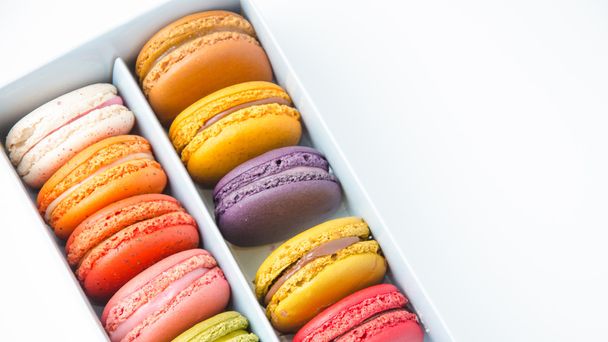 Colorful macaroons in the box - Photo, Image