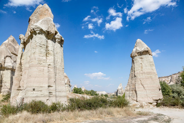 Uchisar Castle has been a member of UNESCO World Heritage List. Goreme, Cappadocia, Turkey. Tourist town with houses in Cappadocia. - Photo, image