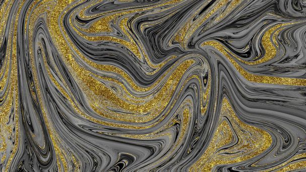 Siyah ve altın mermer doku - Fotoğraf, Görsel