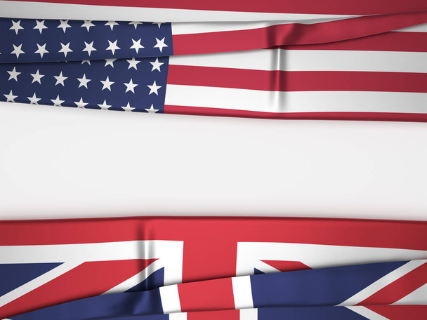 England American Flags On White - Foto, imagen