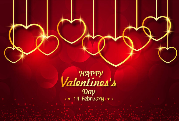 Valentines day greeting card with modern and luxury style template - Vector, Image