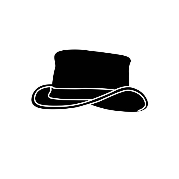 Gentleman Hat Silhouette. Black and White Icon Design Element on Isolated White Background - Διάνυσμα, εικόνα
