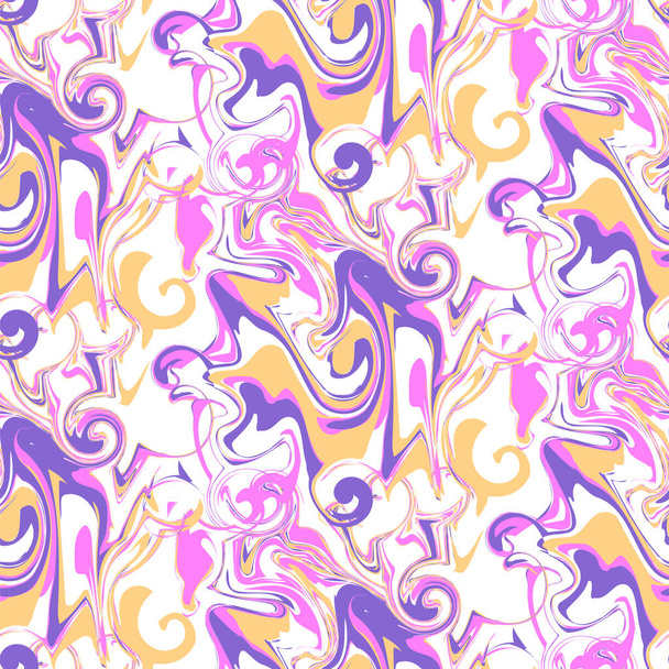 Liquid marble painted wave abstract minimal seamless repeat pattern. - Vector, imagen