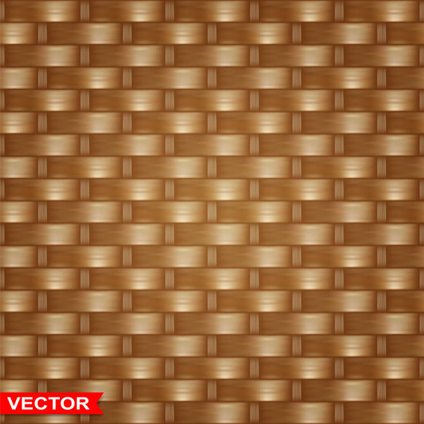 Realistic dark brown braided wooden wicker texture. Design element for mock up, background design, text message, vintage concept. Seamless pattern background. Layered vector. - Vektor, Bild