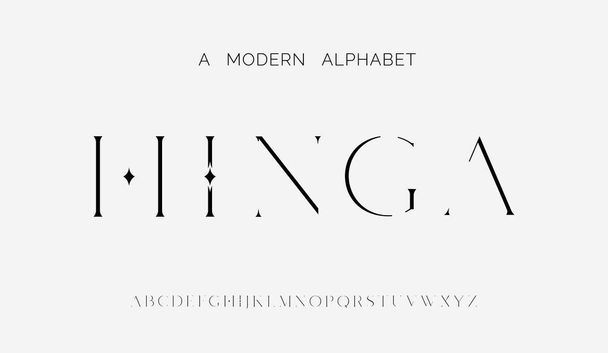 Σύγχρονες αφηρημένες γραμματοσειρές αλφαβήτου. τυπογραφία τεχνολογία, ηλεκτρονική, ταινία, ψηφιακή, μουσική, μέλλον, λογότυπο δημιουργική γραμματοσειρά - Διάνυσμα, εικόνα